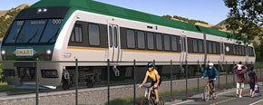 Bicycles parked at train station