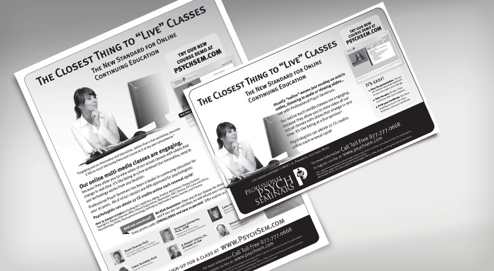PsychSem black and white ads