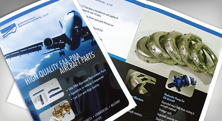 Approved Aeronautics Product Brochure cover and inside spread