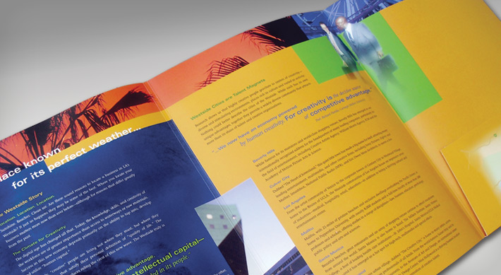 Santa Monica Collaborative folder fully opened spread