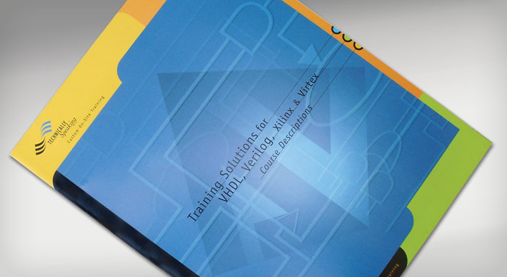 Technically Speaking Class Brochure blue cover with hosted logo image embedded