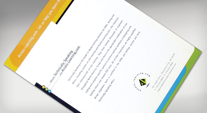 Technically Speaking Class Brochure back cover