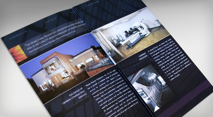 Unfolded spread panels of Weseley Thomas Brochure