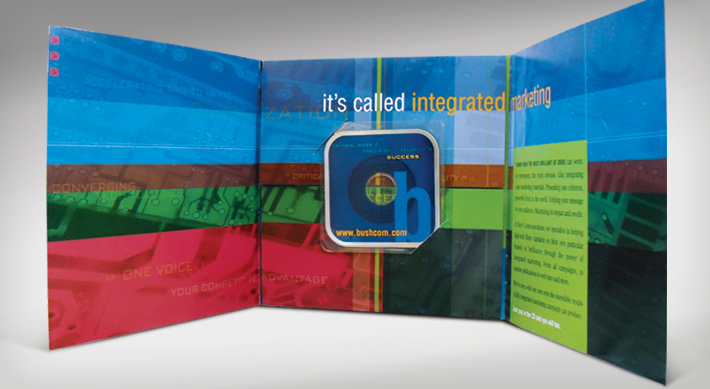 Bush Communications self promo mailer completely opened