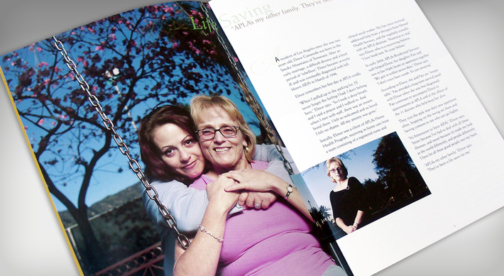 Spread focusing on APLA's client and services