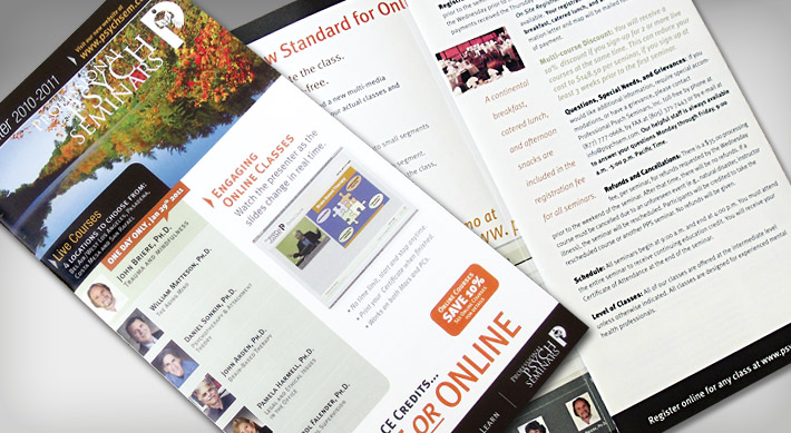 Cover and spread for PsychSem class brochure
