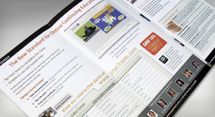 Online spread section, PsychSem class brochure