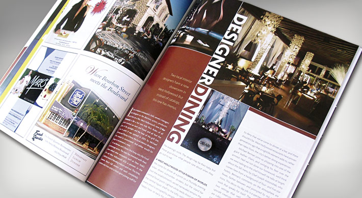 Restaurant article on West Hollywood magazine