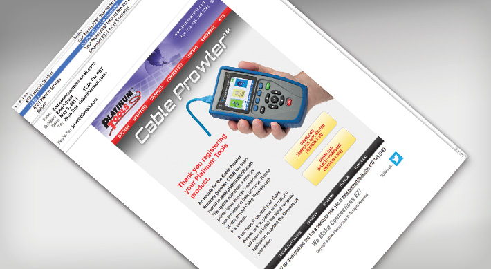 Platinum eblast for Cable Prowler software update notification