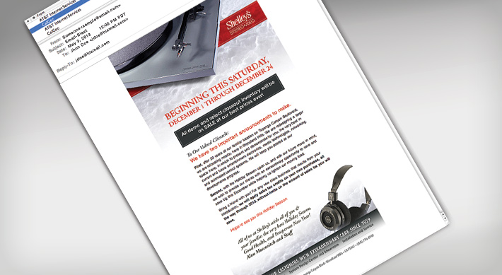 Shelley's Christmas Sale & moving announcement html email