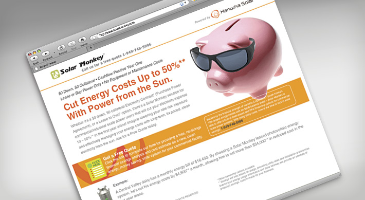 Solar Monkey landing page