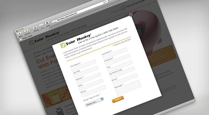 Solar Monkey Quote contact form