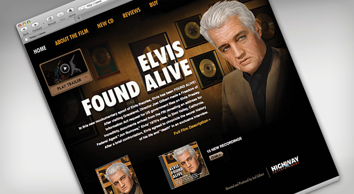 Elvis Found Alive homepage