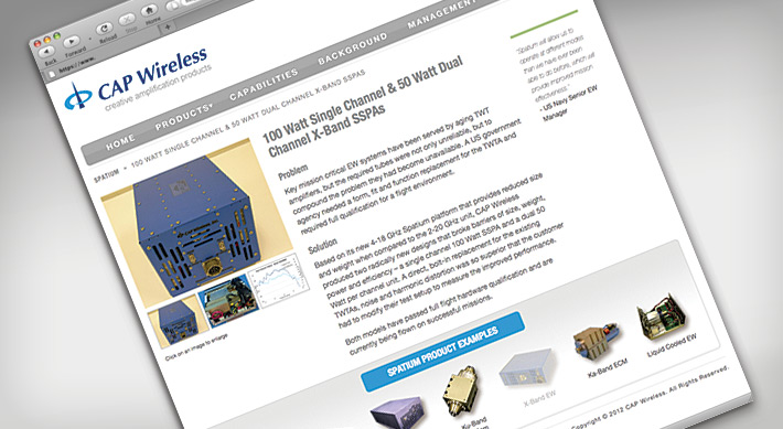 Cap Wireless product info page