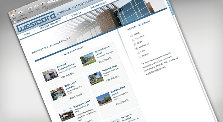 Westcord Property Availabilty page